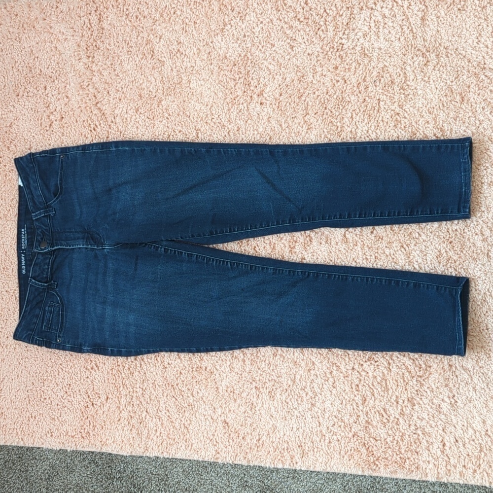Old Navy Dark Wash Mid-Rise Ankle Crop Jeans
